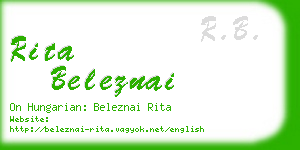 rita beleznai business card